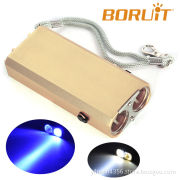 White and Blue Light Rechargeable LED Torch Light for Fishing